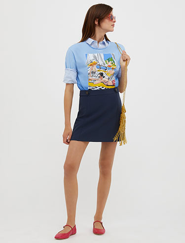 Let’s Draw! gradient T-shirt - light blue - MAX&Co.
